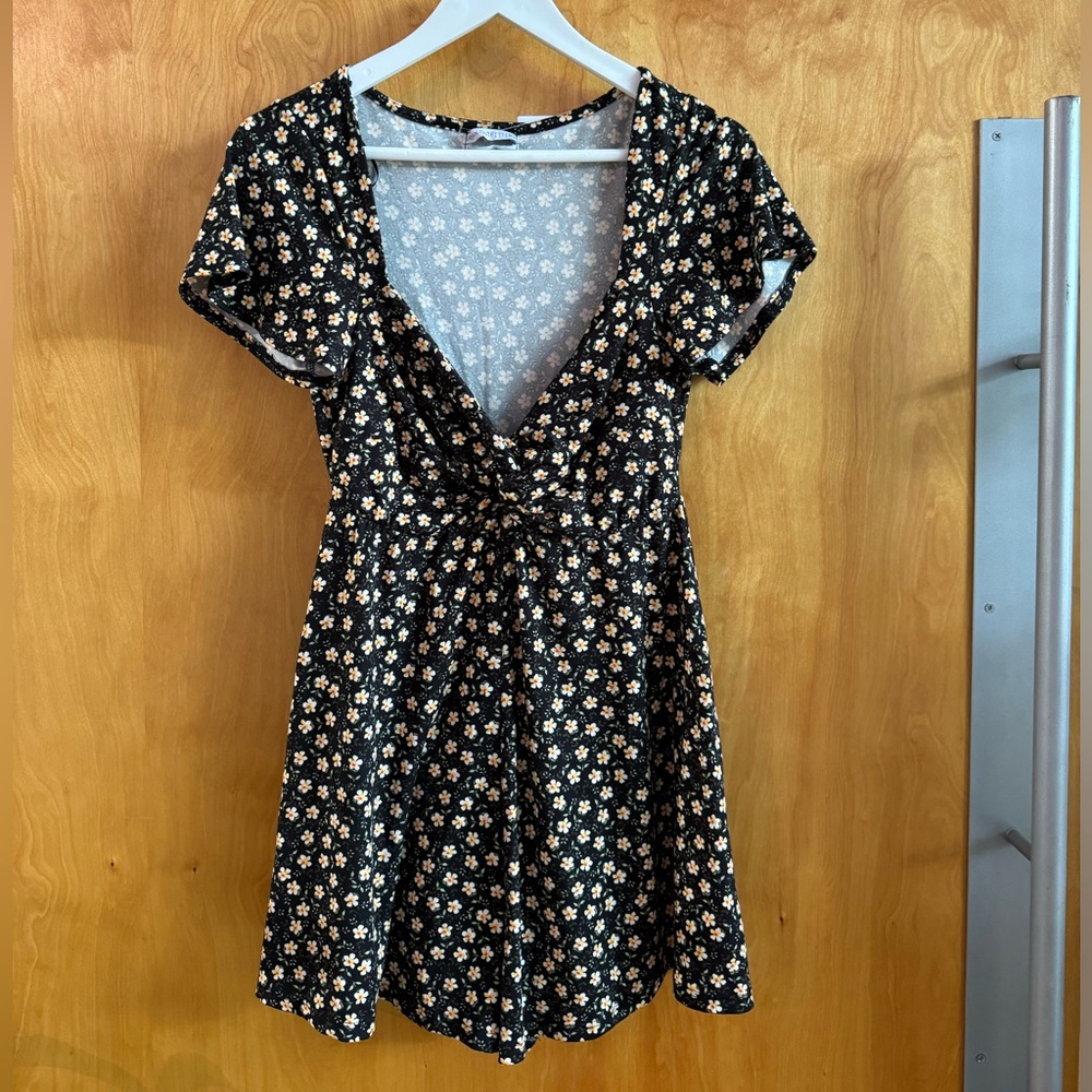 Black floral romper Urban Outfitters